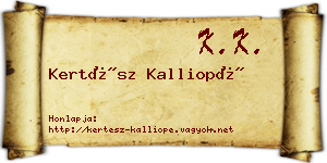 Kertész Kalliopé névjegykártya